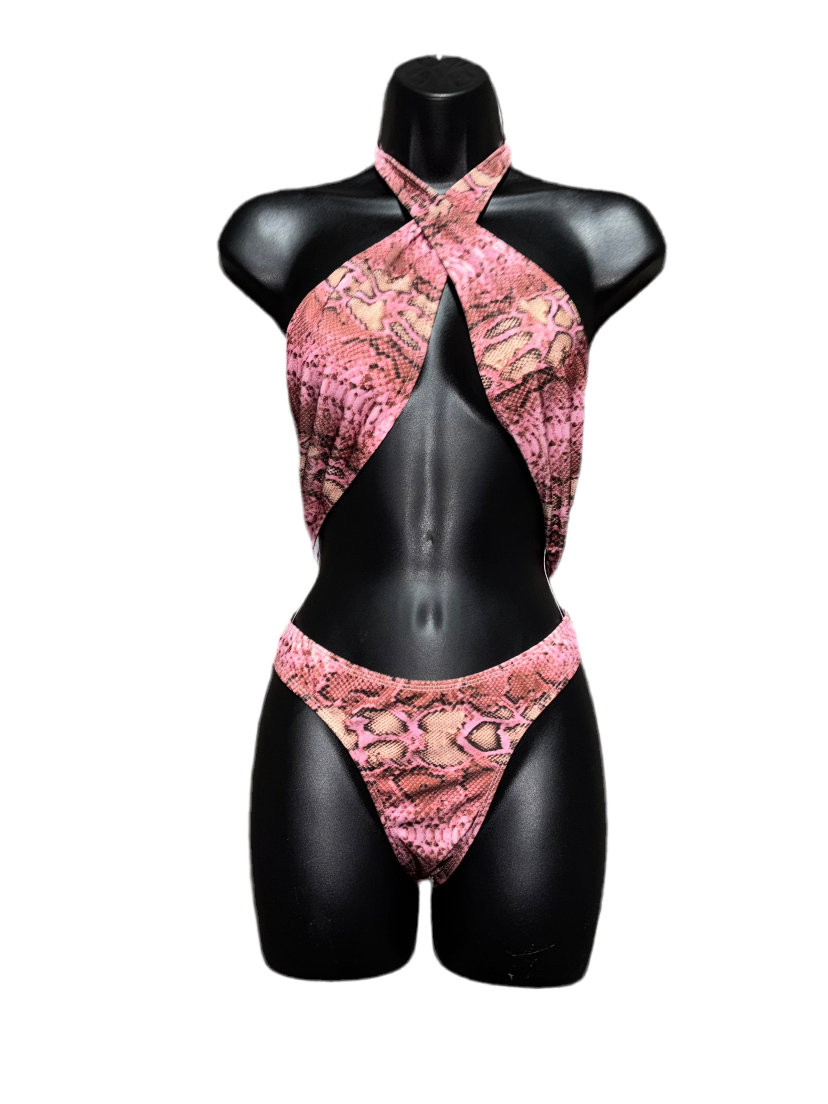 Pink Python Monokini